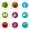 Greece set icons in flat style. Big collection of Greece vector symbol stock illustration