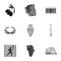 Greece set icons in monochrome style. Big collection of Greece vector symbol