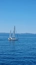 greece ship sailboat blue sea between igoumenitsa and corfu