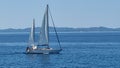 greece ship sailboat blue sea between igoumenitsa and corfu