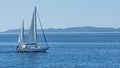 greece ship sailboat blue sea between igoumenitsa and corfu