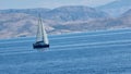 greece ship sailboat blue sea between igoumenitsa and corfu