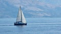 greece ship sailboat blue sea between igoumenitsa and corfu