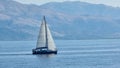 greece ship sailboat blue sea between igoumenitsa and corfu