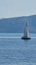 greece ship sailboat blue sea between igoumenitsa and corfu