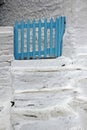 Greece, Sifnos island, doorway in Kastro traditional village. Royalty Free Stock Photo