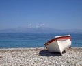 Greece, small boat on the beach Royalty Free Stock Photo