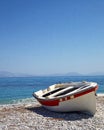 Greece, small boat on the beach Royalty Free Stock Photo