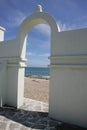 Greece style bulding on the Laomei Beach Royalty Free Stock Photo