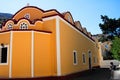 Greece, Symi island, view of the Christian orthodox church of Agios Ioannis at Hora