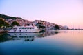 Greece ,Town Scopelos at sunrise Royalty Free Stock Photo
