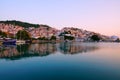 Greece ,Town Scopelos at sunrise Royalty Free Stock Photo