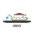 Greece travel location. Vacation or trip and holiday.