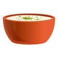 Greece vegan soup icon, cartoon style