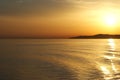 Greece, sunset from the ferry. Royalty Free Stock Photo