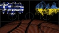 Greece vs Ukraine Basketball, smoke flag