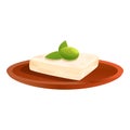 Greece white cheese icon, cartoon style Royalty Free Stock Photo