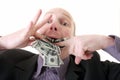 Greed avarice consuming dollars Royalty Free Stock Photo