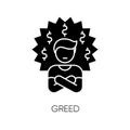 Greed black glyph icon