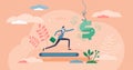 Greed concept, flat tiny person vector illustration