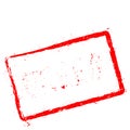 Greed red rubber stamp isolated on white.