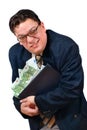 Greedy business man. Royalty Free Stock Photo