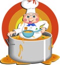 Greedy Chef Royalty Free Stock Photo