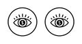 Greedy eye icon in circular outline. Money obsession and materialistic vision symbol Royalty Free Stock Photo