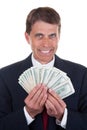 Greedy Man in a Suit Royalty Free Stock Photo