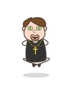 Greedy Priest with Money-Mouth Face Vector