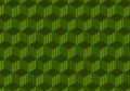 Greeen geometric cube pattern design Triad color design