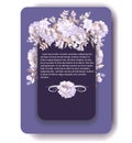 Greeeting violet floral card with pastel poppies