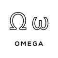 Omega Greek alphabet design trendy