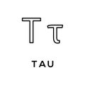 Tau Greek alphabet design trendy