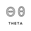 Theta Greek alphabet design trendy