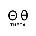 Theta Greek alphabet design trendy