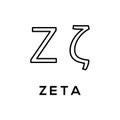 Zeta Greek alphabet design trendy