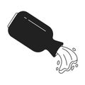 Greek amphora monochrome flat vector object