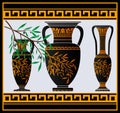 Greek amphoras and jug