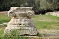 Greek ancient dorian column detail in Olympia Greece