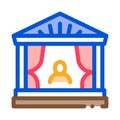 Greek ancient theater icon vector outline illustration Royalty Free Stock Photo