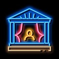 greek ancient theater neon glow icon illustration Royalty Free Stock Photo