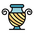 Greek ancient vase icon color outline vector Royalty Free Stock Photo