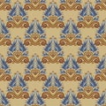 Greek antique seamless pattern. Ethnic ornament in brown.