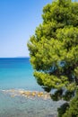 Greek azure coast Royalty Free Stock Photo