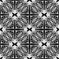 Greek black and white geometric vector seamless pattern. Royalty Free Stock Photo