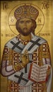 Greek byzantine icon of jesus christ Royalty Free Stock Photo