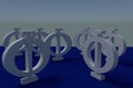 Greek capital PHI letters Royalty Free Stock Photo