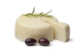 Greek cheese with Calamata olives Royalty Free Stock Photo