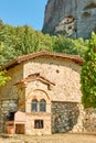 Greek church and monastery in the cliff in Meteora